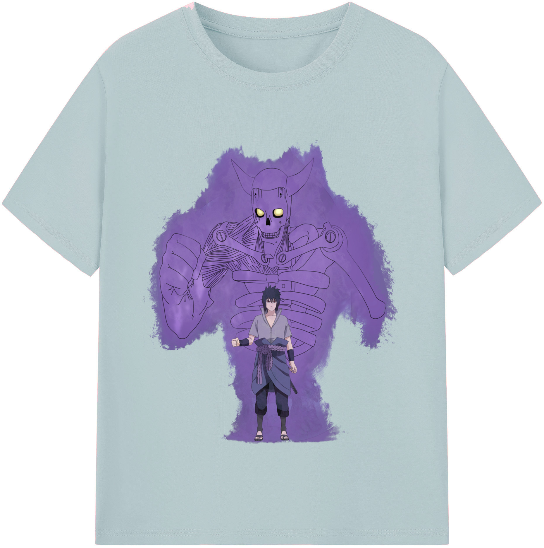 （画像用） NARUTO -ナルト- うちは サスケ Uchiha Sasuke 綿100％半袖Tシャツ（フロントプリント）